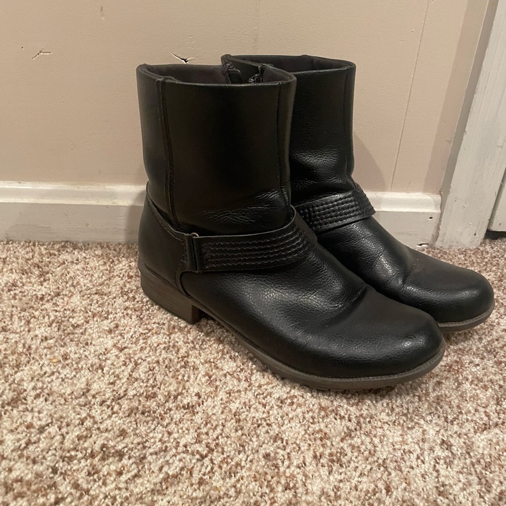 Clarks Black Leather Ankle Boots